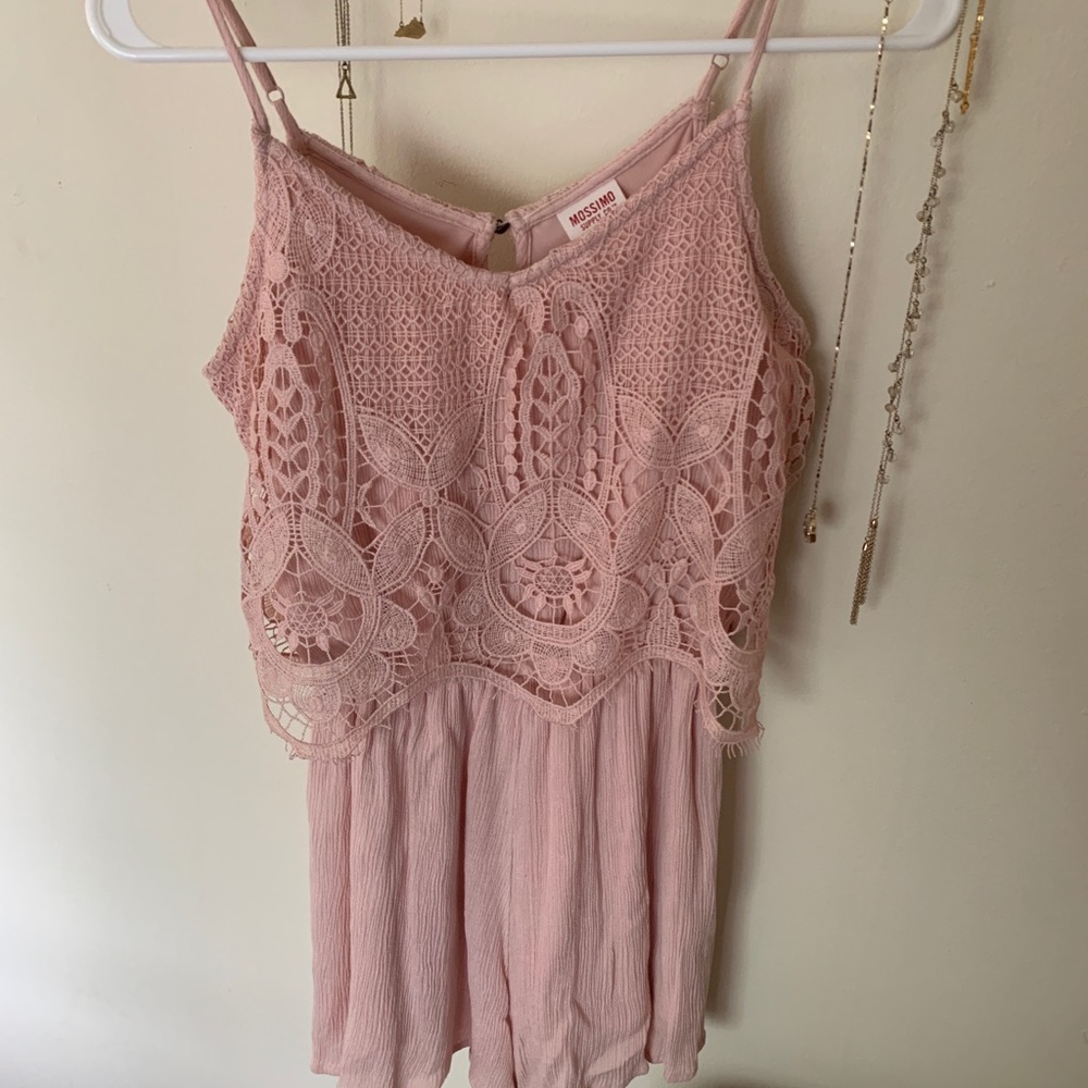 Lacey pale pink romper!